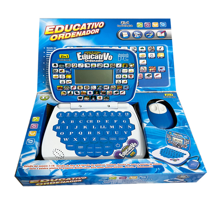 Kids Educational Computer - Cartoon Multifunctional Computer Mini Folding English