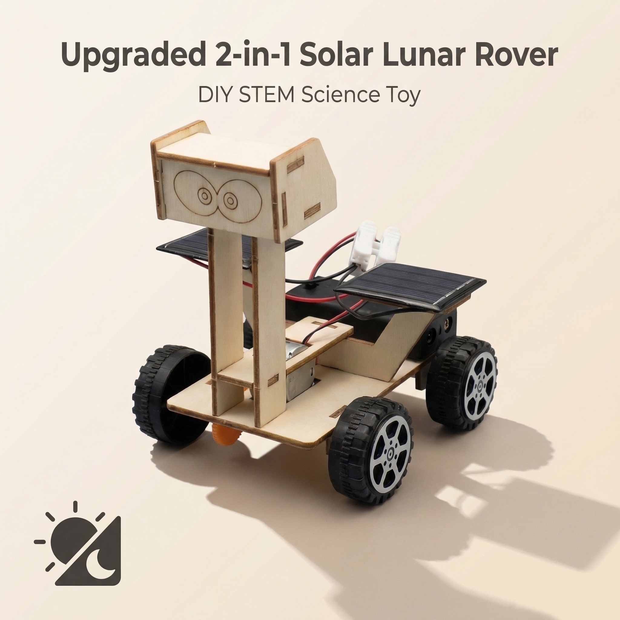 Solar System Model - Upgraded 2-in-1 STEM Solar Lunar Rover