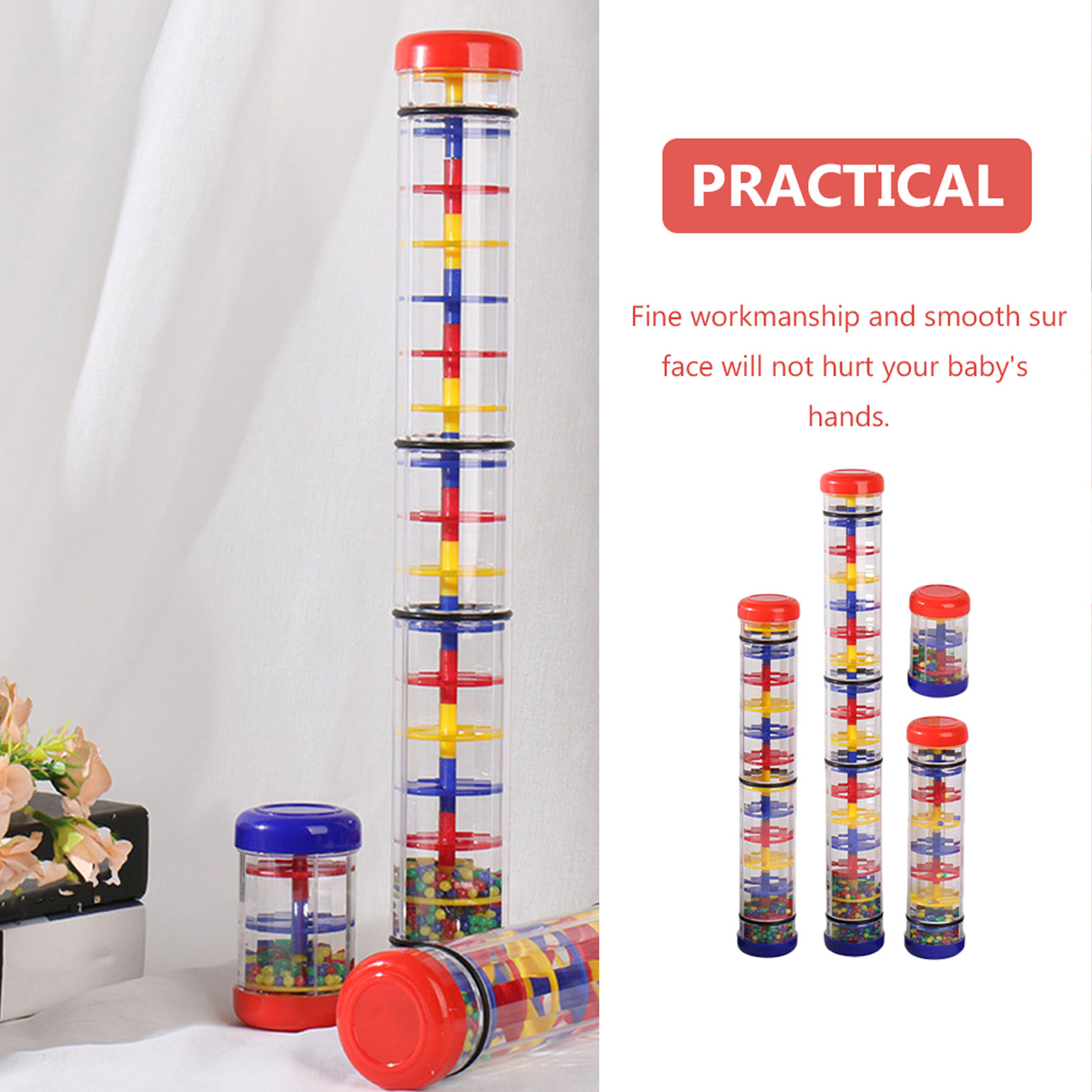 4Pcs Rain Sound Tube Kids Cogn - Kids Education Youtube reseña y precio