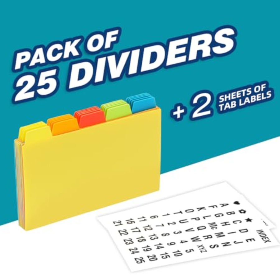 4x6 Plastic Index Card Divider - Flash Card Alphabet reseña y precio