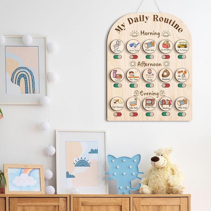 Visual Schedule For Kids Woode - Kids Education Planner reseña y precio