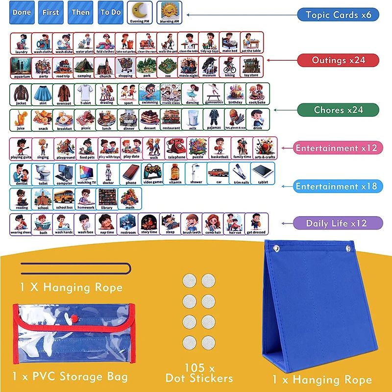 Kid Visual Schedule Hanging Vi - Kids Education Planner reseña y precio