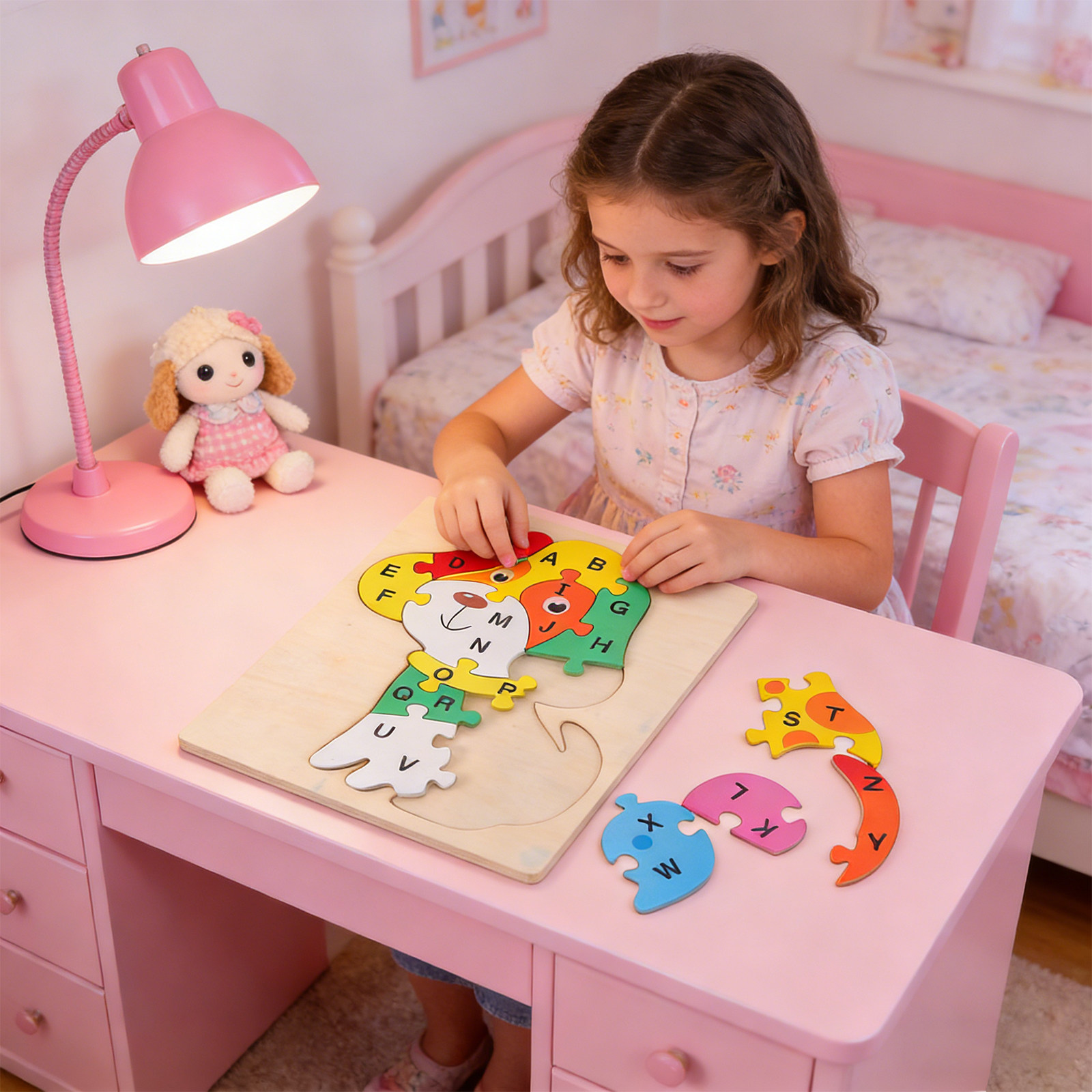 1Set Wooden Alphabet Puzzle Do - Abc Kids Early Education reseña y precio