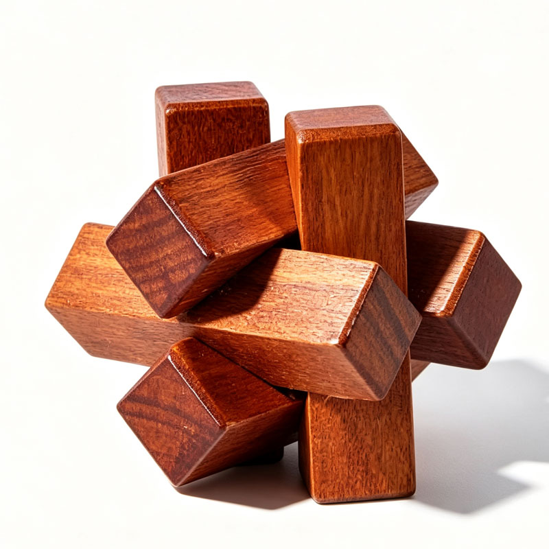 Wooden Knot Puzzle IQ Logic Tr - Brain Teaser Cube reseña y precio