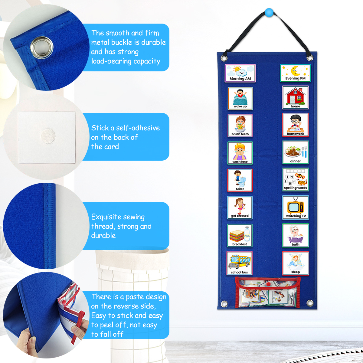 Kid Visual Schedule Hanging Vi - Kids Education Planner reseña y precio