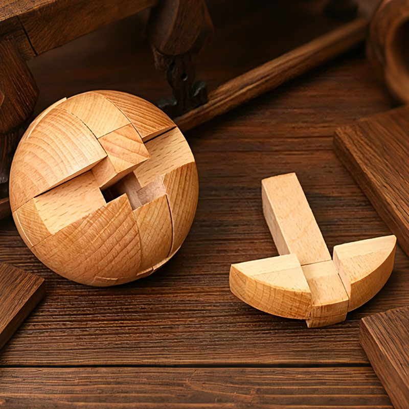 Classic Wooden Puzzle Ball Mag - Brain Teaser Cube reseña y precio