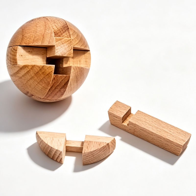 Classic Wooden Puzzle Ball Mag - Brain Teaser Cube reseña y precio