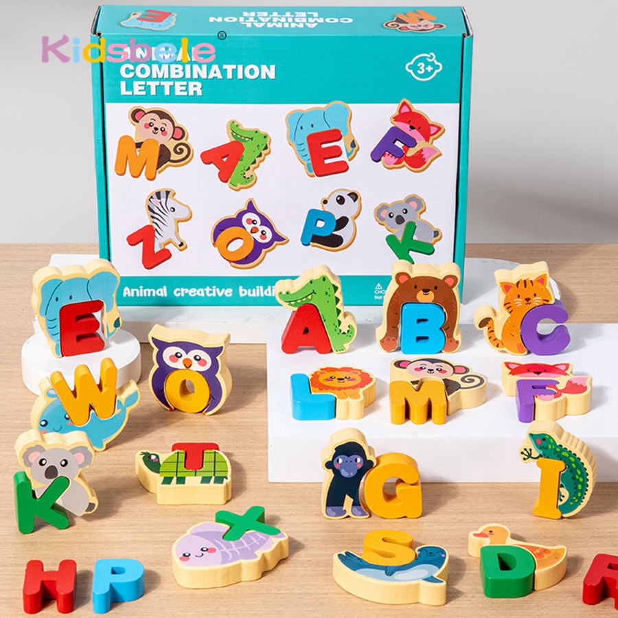 Wooden Animal Alphabet Puzzle  - Abc Kids Early Education reseña y precio