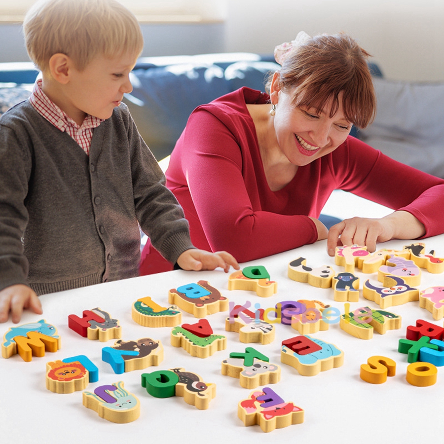 Wooden Animal Alphabet Puzzle  - Abc Kids Early Education reseña y precio