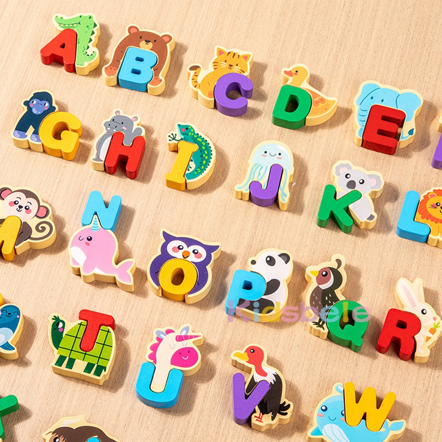 Wooden Animal Alphabet Puzzle  - Abc Kids Early Education reseña y precio