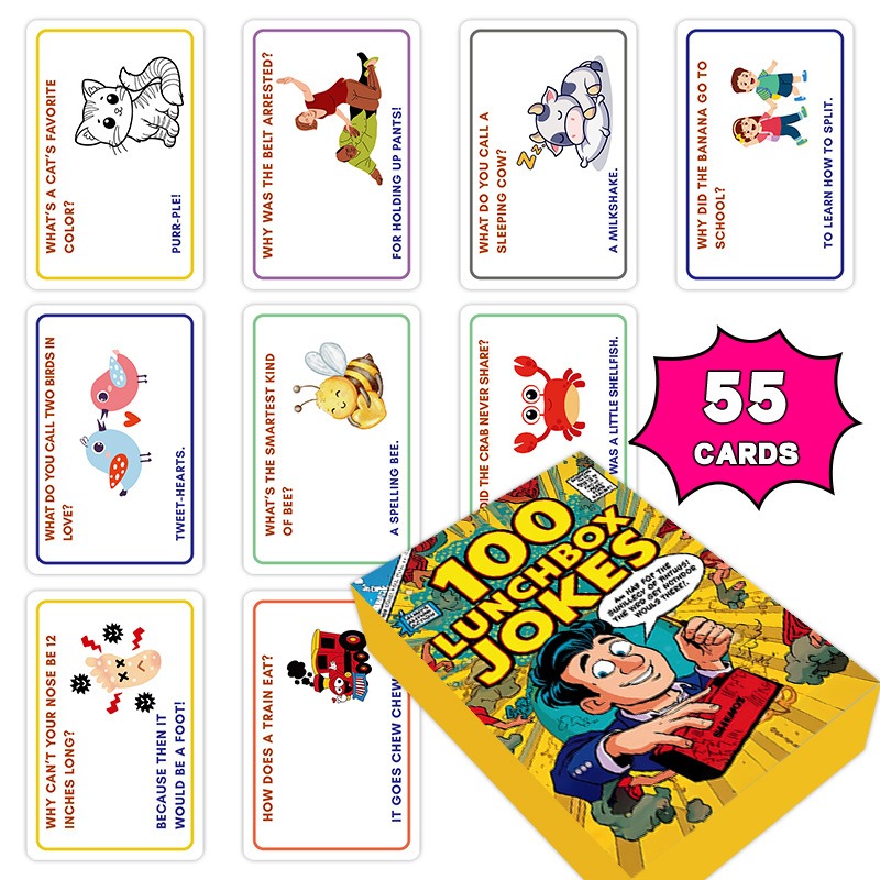 100 Lunchbox Jokes Cards Funny - Kids Education Questions reseña y precio